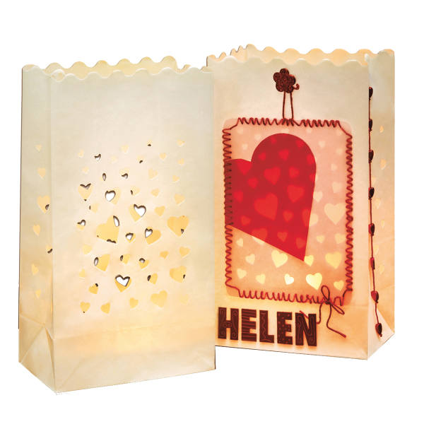 Lichtertüte aus Papier Herz, 5 Stück