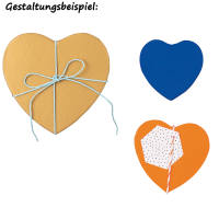 Geschenkboxen Herz farbig, 12 Stück, versch. Größen