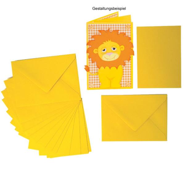 Doppelkarten gelb, 5er Pack, 10,5 x 15 cm, 220 g m²