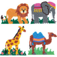 Stiftplatten Elefant, Löwe, Kamel und Giraffe...