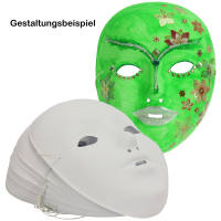 Kinder Gesichts Masken 12 Stück mit Gummizug weiße Karneval-Masken Kunststoff Kindermasken