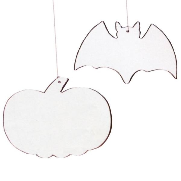 Malscheibe Kürbis und Fledermaus, 6 Stück