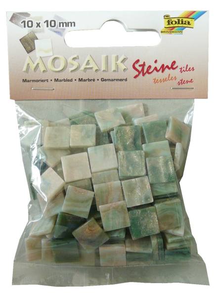 Mosaiksteine-Mix marmoriert grün, 1x1 cm, 190 Steine, 45 g