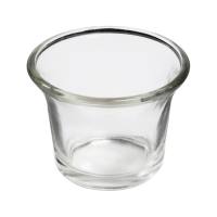 Teelichtglas transparent farblos, ca. 6,5 x 4,5 cm