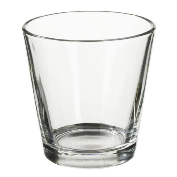 Teelichtglas farblos rund, ca. 4,5 x 6,6 cm