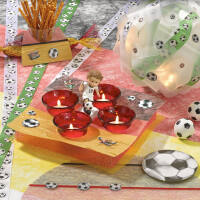 Teelichtglas rot, ca. 6 x 4,5 cm