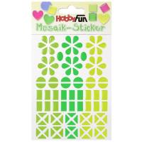 Mosaik-Sticker Blume, apfelgrün-smaragd-limone
