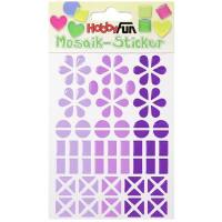 Mosaik-Sticker transparent Blume, lavendel-pflaume-lila