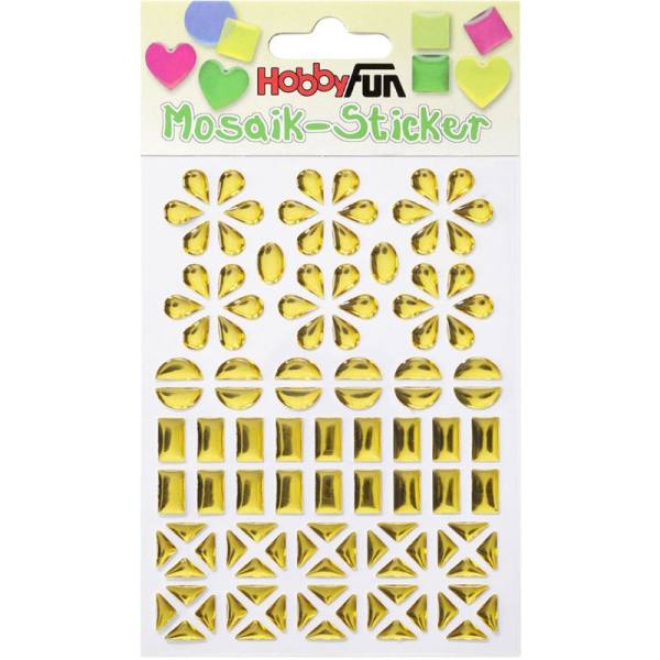 Mosaik-Sticker transparent Blume, gold