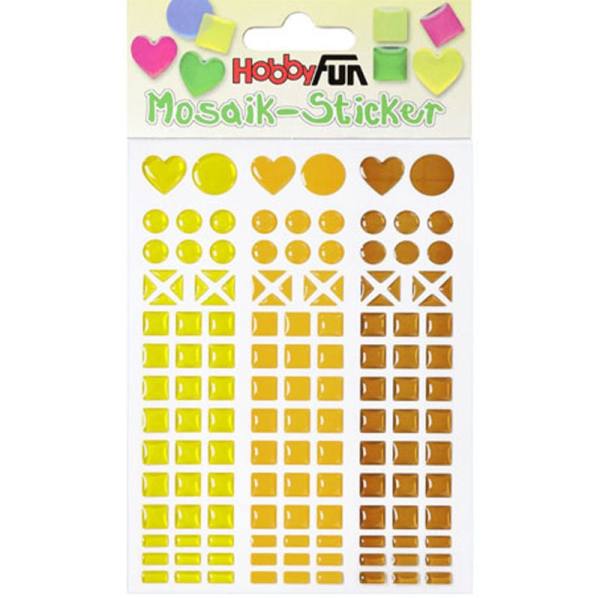 Mosaik-Sticker Herz, gelb-orange-nougat