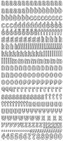 Konturensticker gold Stickerbogen Kleinbuchstaben und Ziffern 1 Blatt 10x23cm Konturensticker