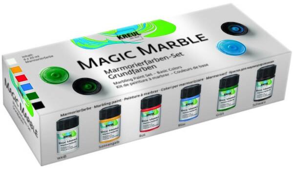 Marmorierfarben Magic Marble Set mit 6 Farben, je 20 ml Ostereierfarbe