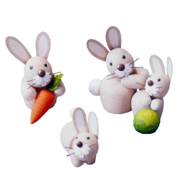 Watteset Hasenfamilie, Bastelpackung zum Osterhasen basteln