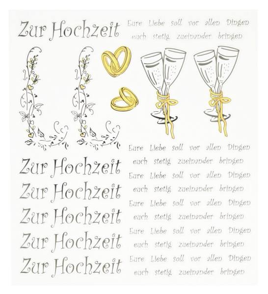 HOBBY-Design Sticker, Zur Hochzeit gelb, 1 Blatt