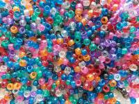 Kunststoffperlen rund mit Glitzer 1000 Stk bunte Farben,...