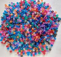 Kunststoffperlen rund mit Glitzer 1000 Stk bunte Farben,...