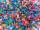 Kunststoffperlen rund mit Glitzer 1000 Stk bunte Farben, 250g,6x9mm Kongoperlen