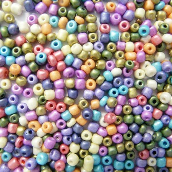 Rocailles Perlen rund, 5 mm, Mix pastell, 50 g