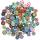 Perlen, Polymerperlen rund Blumen 100 Stk. in 5 Farben sortiert