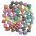 Polymerperlen rund Blumenmotiv 50 Stk. in 10 Farben sortiert