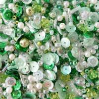 Pailletten mit Perlen, Mischpackung grün 100 g