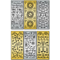 Reliefsticker Ganzjahr 12 Blatt gold und silber, 10x24cm