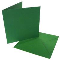 Doppelkarten quadratisch tannengrün, 5er Set