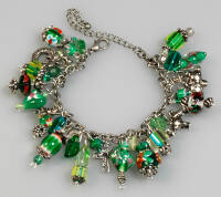 12 Charms mit 20 Perlen altsilber