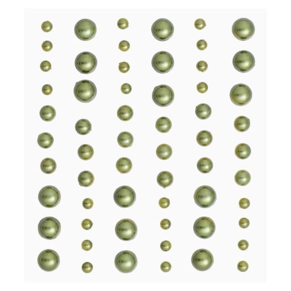Stony Stickers Halbperlen olive 60 Stück, in 3 Größen