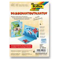 Passepartoutkarten ovale Stanzung himmelblau 5 Stück