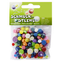Schmucksteine Halbkugeln perlmutt, 125 Stück