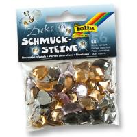 Schmucksteine Midi-Smoky, versch. Farbe/Form, 56 Stück