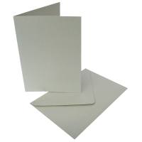 Doppelkarten 5er Set silber, 10,5 x 15 cm
