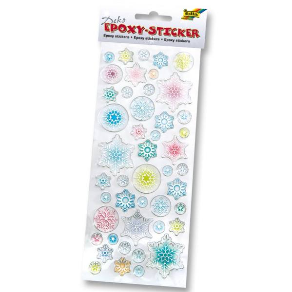 Epoxy Sticker Schneeflocken, Set 2