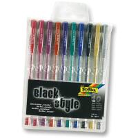 Gelschreiber Black Style Metallic, 10 Stück