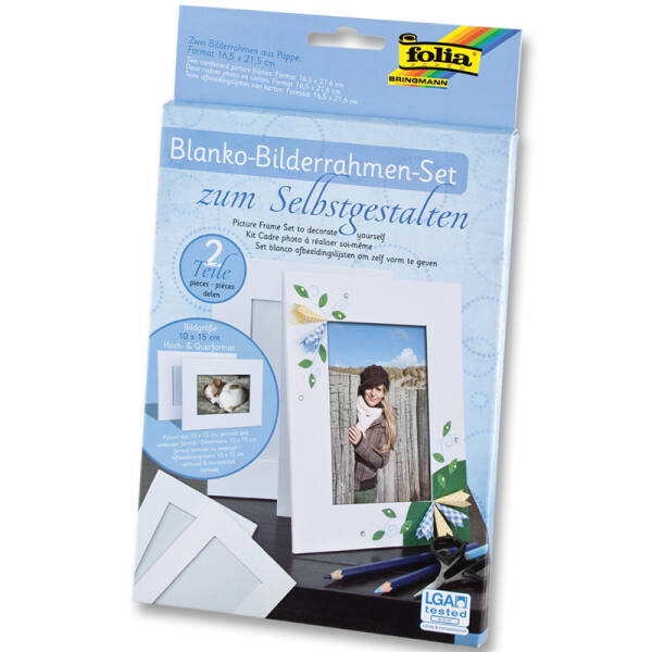 Bilderrahmen 2er Pack weiß, aus Pappe