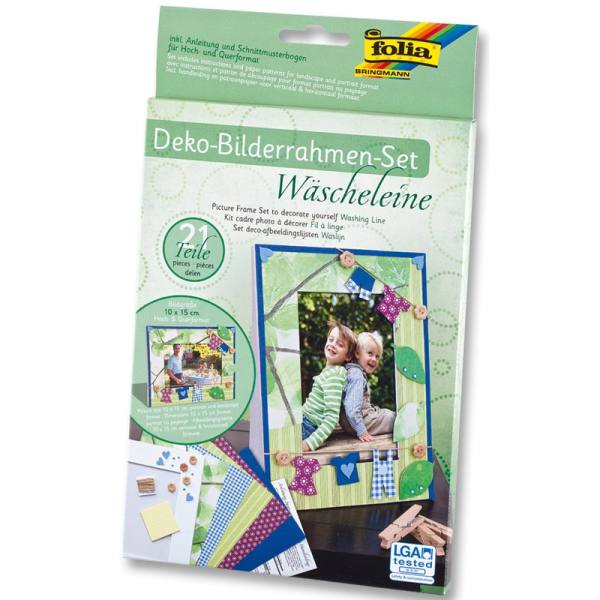 Bilderrahmen Bastelset Wäscheleine, 21 Teile