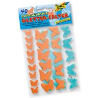 Moosgummi Glitter-Sticker Schmetterlinge, orange/blau, 40...