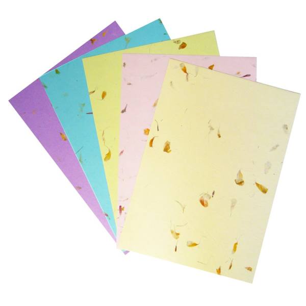 Blütenpapier 5 Blatt, 23x33 cm, 120g/m²