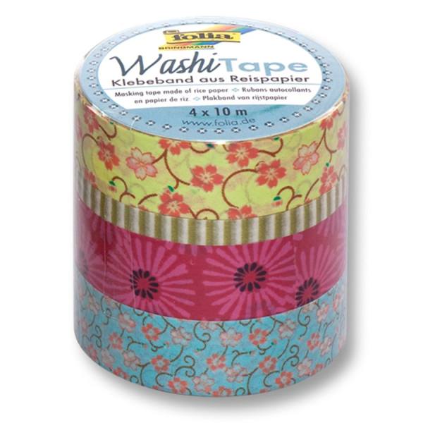 Deko Klebeband, Washi Tape Blumenregen, 4 Rollen