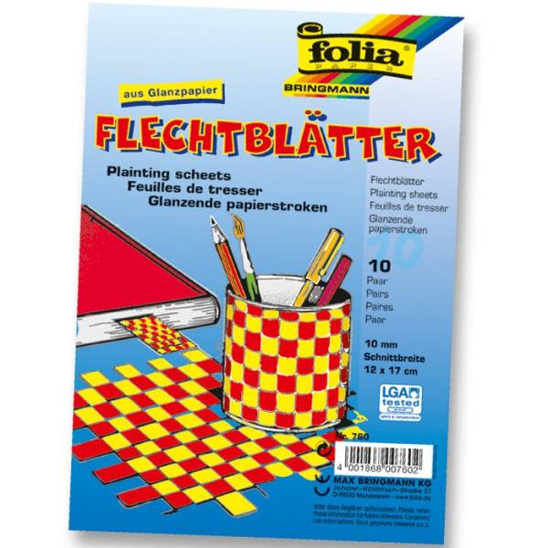 Flechtblätter aus Glanzpapier 10 Paar, 12x17 cm