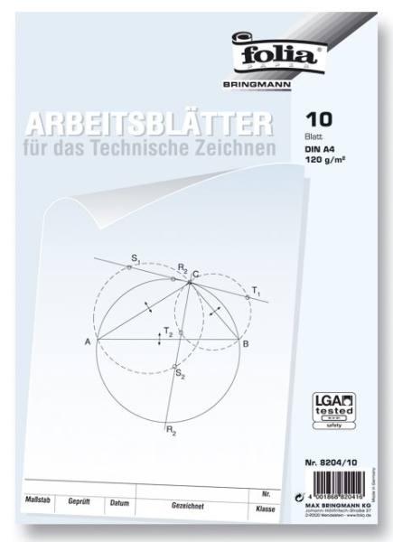 Arbeitsblätter technisches Zeichnen, DIN A4, 100 Blatt, 120 g m²