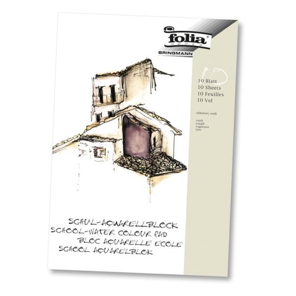Aquarellblock DIN A4, 10 Blatt, 150g/m², rauh