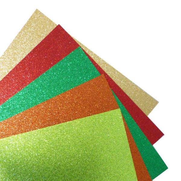 Glitterkarton Oriental 5 Blatt, 24x34 cm, 300g/m² das starke Papier