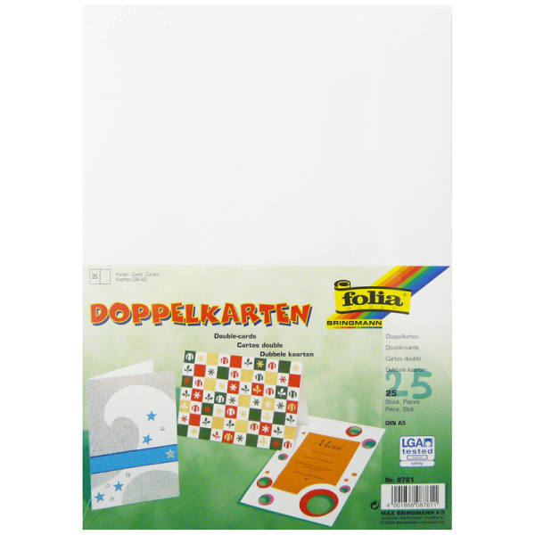 Briefkarten DIN A5 weiß, 25 Stück