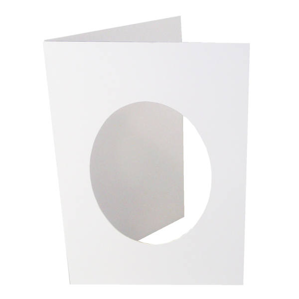 Passepartoutkarten weiß oval, 10 Stück, 250g/m², 10 Stück