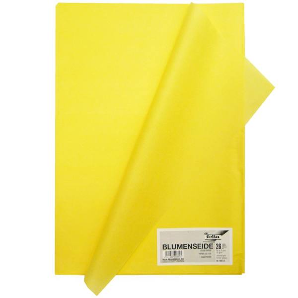 Blumenseide 26 Bögen zitronengelb, 50x70 cm, 20g/m²