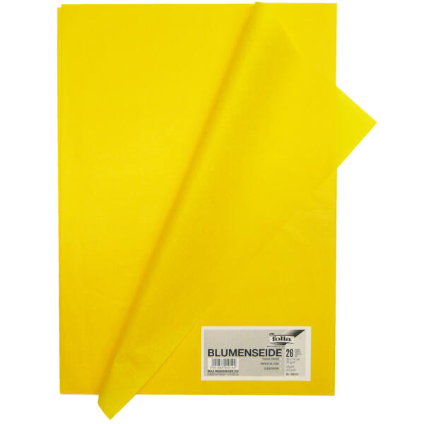 Blumenseide 26 Bögen gelb, altgold 50x70 cm, 20g/m²