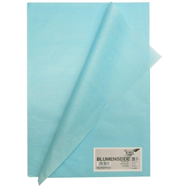 Blumenseide 26 Bögen hellblau, 50x70 cm, 20g/m²