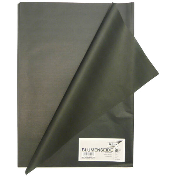 Blumenseide 26 Bögen schwarz, 50x70 cm, 20g/m²